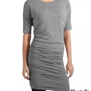 🔥Athleta Solstice Soft Gray Ruched Tee Dress Size:S